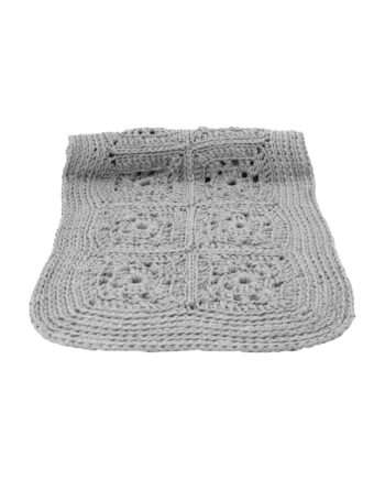 granny light grey crochet cotton rug medium
