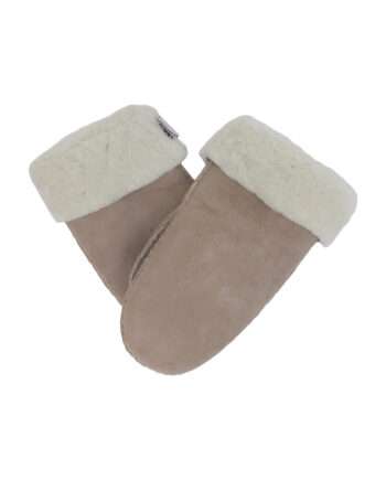 basic powder rose suede sheepfur mittens (women) medium