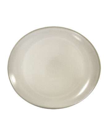 oval plate milk glaze ceramic medium