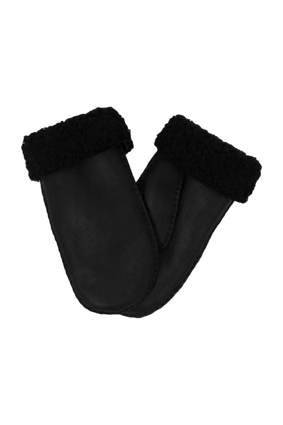 urban black nappa sheepfur mittens (men) xlarge