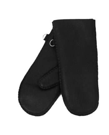 urban black nappa sheepfur mittens (women) medium