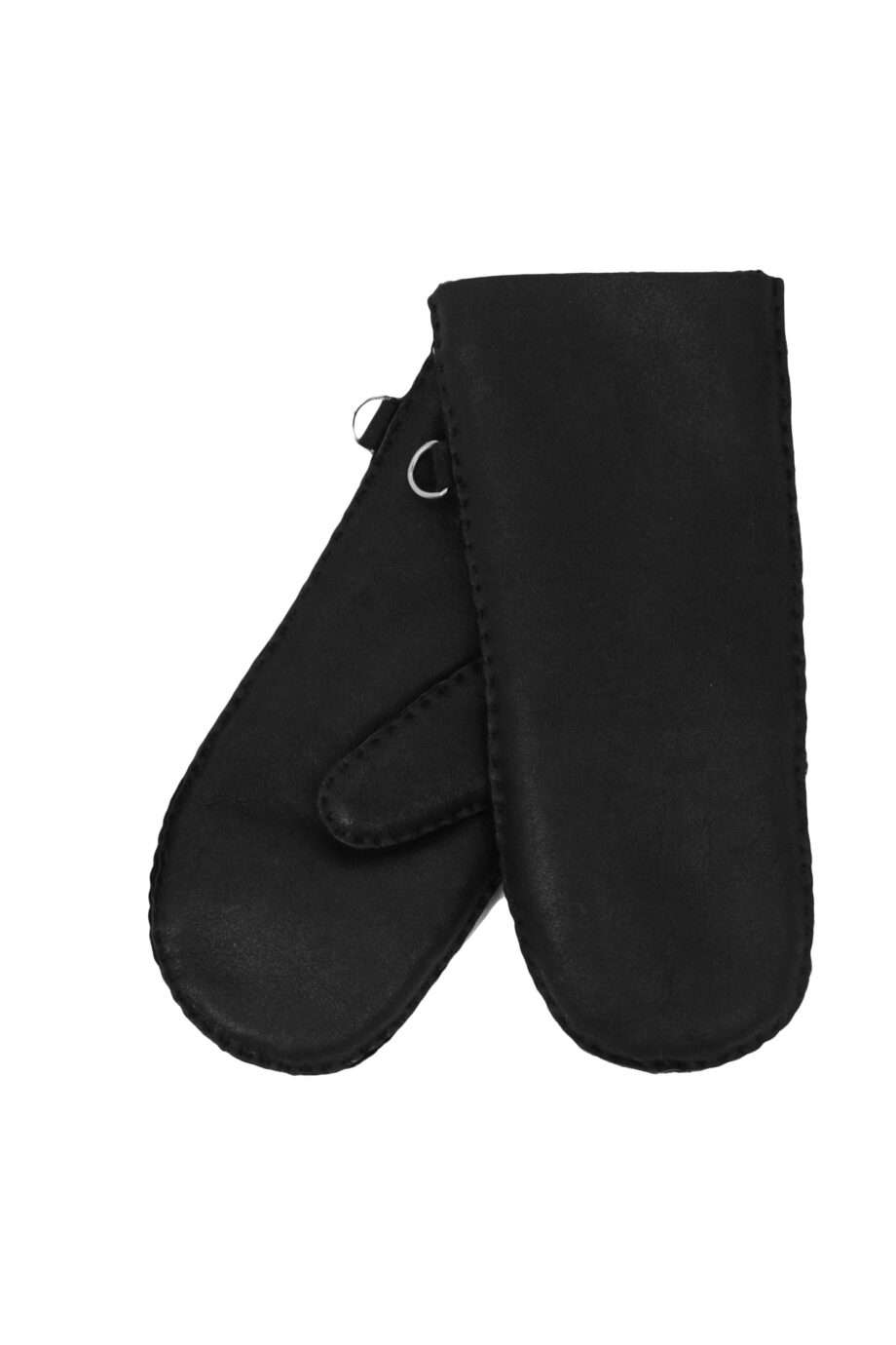 urban black nappa sheepfur mittens (women) medium