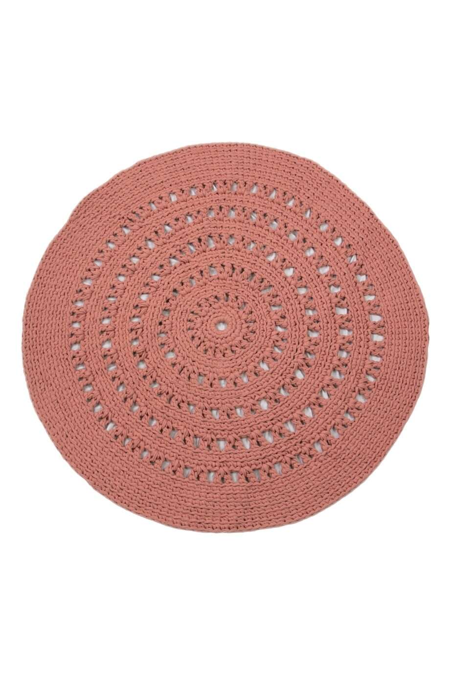 arab marsala rose crochet cotton rug large