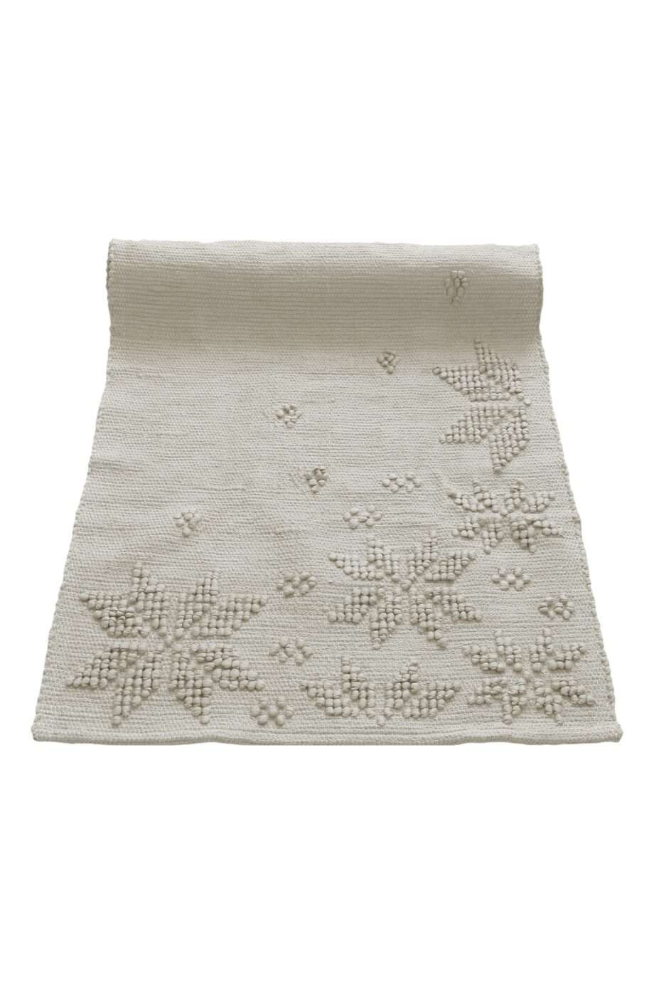 woven cotton floor mat snowflakes linen small