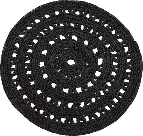 arab black crochet cotton rug medium