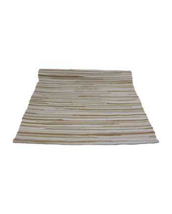 stripy linen woven cotton rug