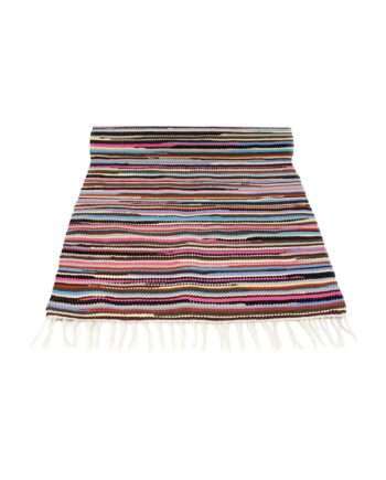 stripy mixmatch woven cotton rug