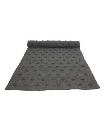 liz anthracite woven cotton floor mat 50x100cm