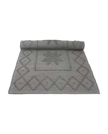 star grey woven cotton floor mat 50x100cm