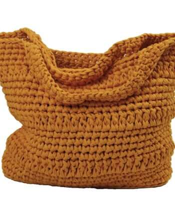 basic golden yellow crochet cotton shopper large