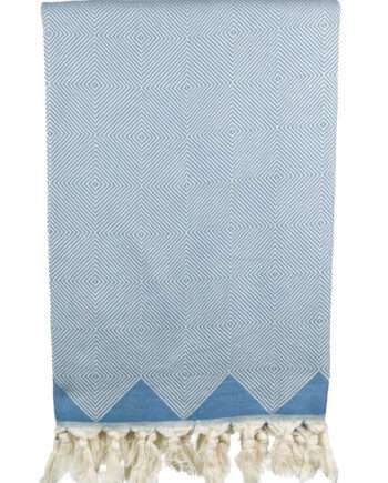 zigzag heavenly blue hamam towel one size