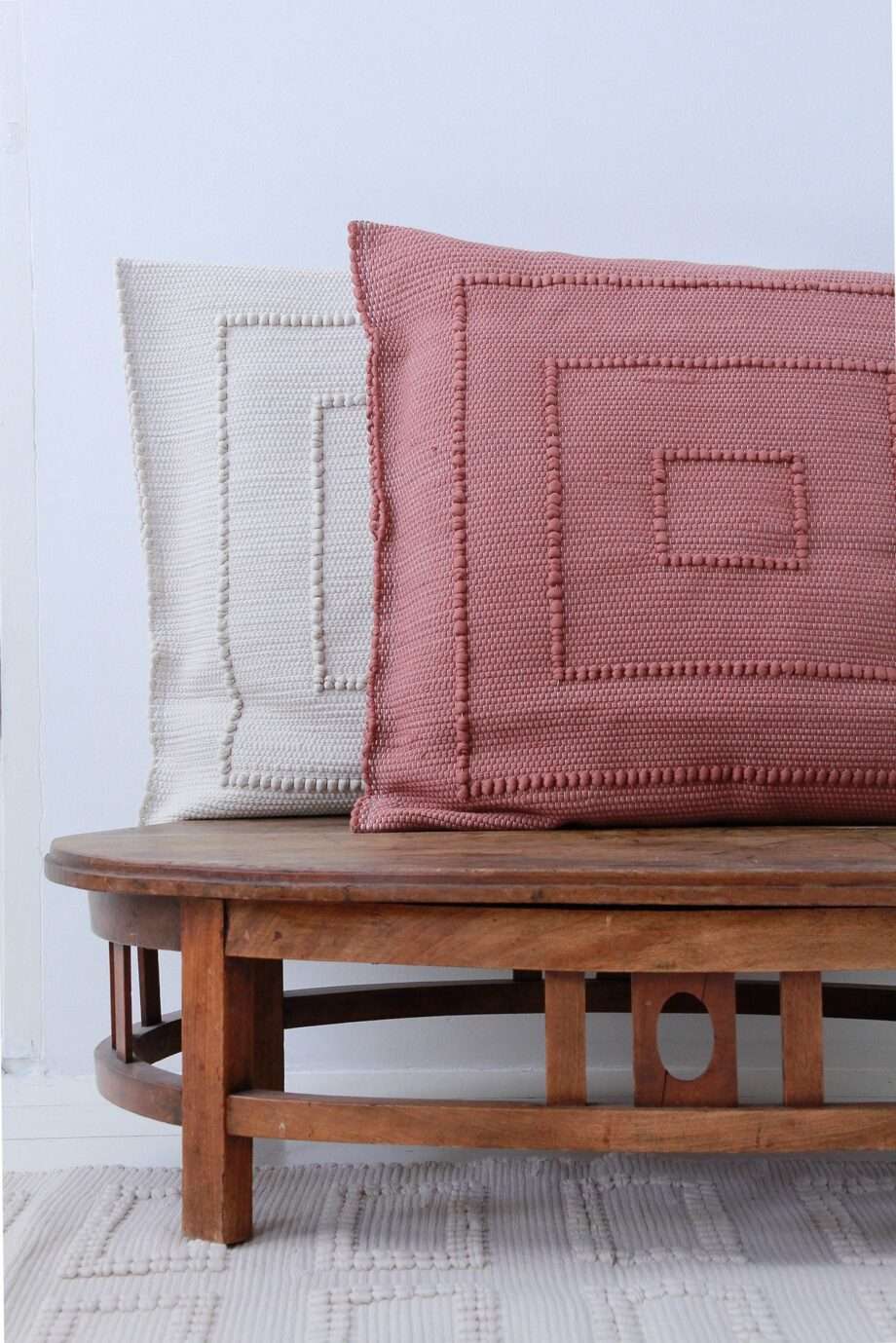 styling quadro marsala rose woven cotton pillowcase