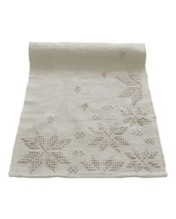 snowflakes linen woven cotton rug medium