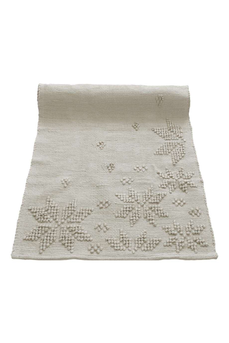 snowflakes linen woven cotton rug medium