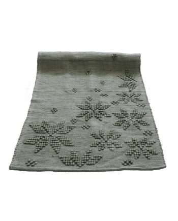 snowflakes olive green woven cotton rug medium