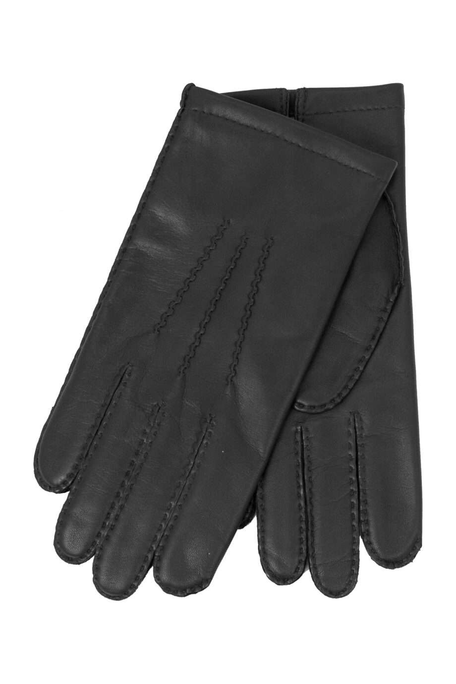 classic black leather glove (men) large