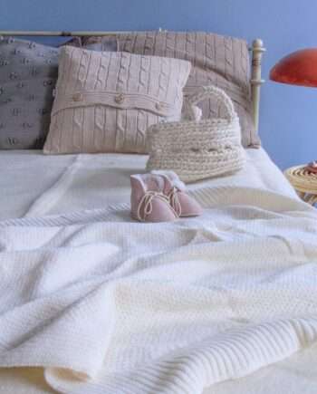 Styling bedroom sustainable wool ecru