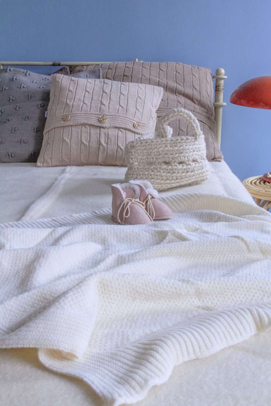 Styling bedroom sustainable wool ecru