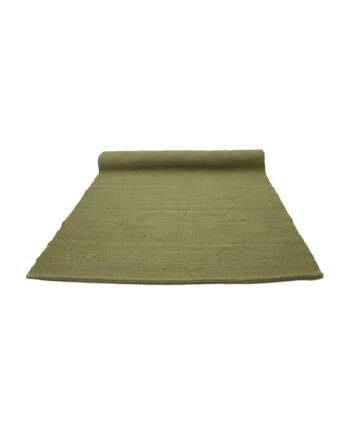 nordic olive green woven woolen rug medium