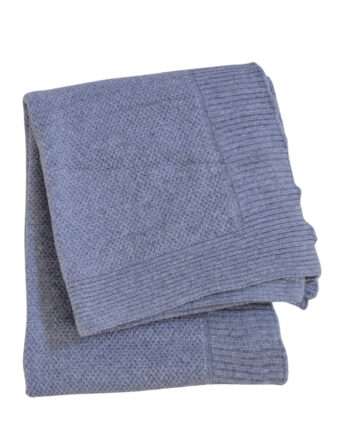 rice light grey knitted woolen throw large
