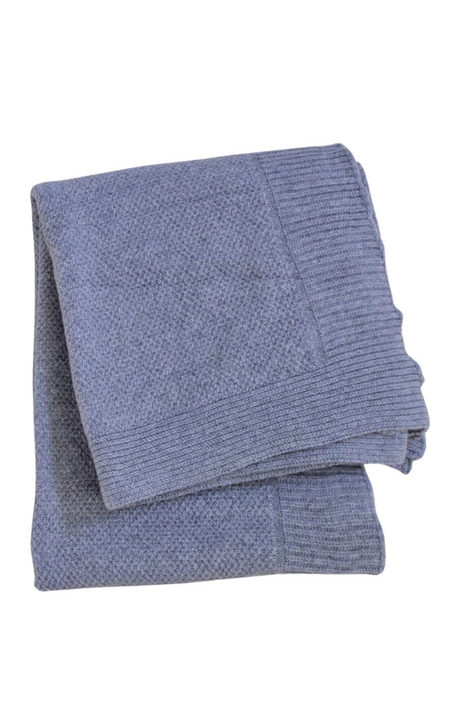 rice light grey knitted woolen throw large