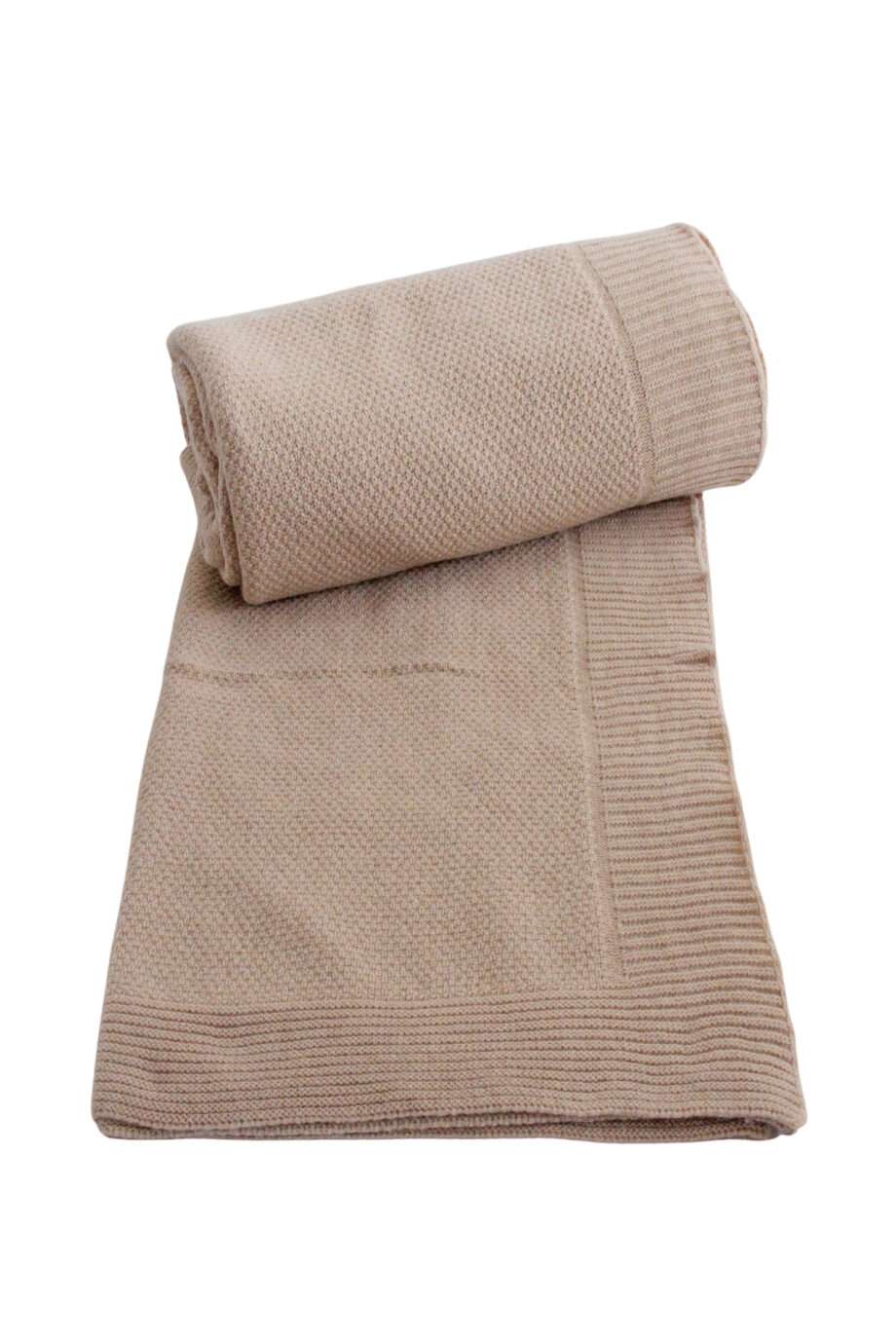 rice ochre knitted woolen throw large