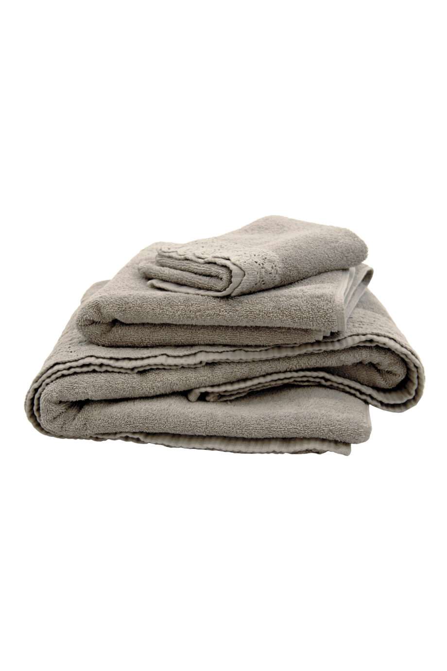 corsica light grey woven cotton towel set