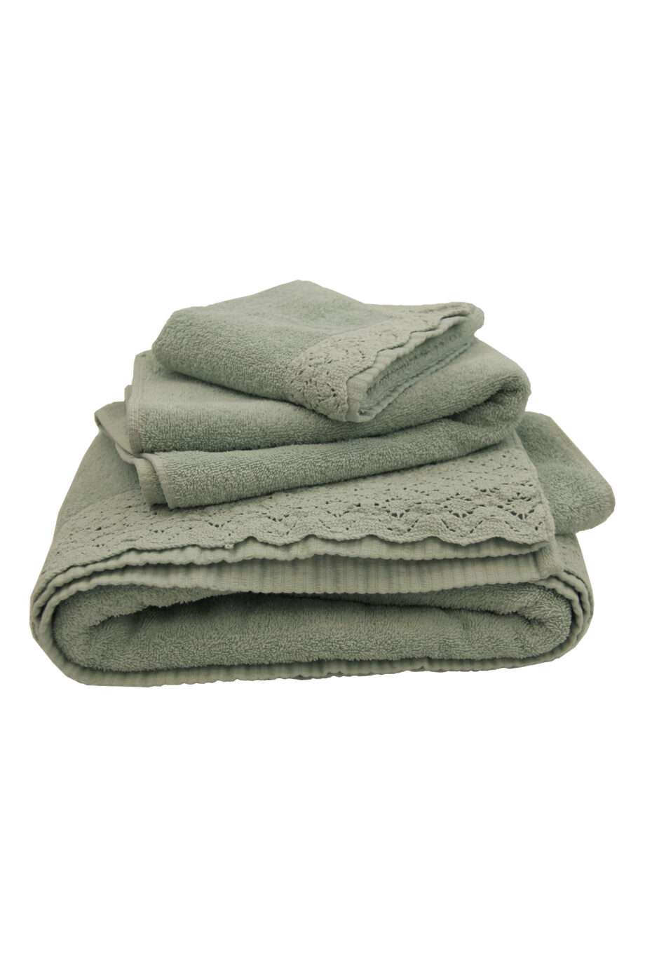 corsica mint woven cotton towel set