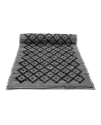diamond breton black woven cotton rug medium