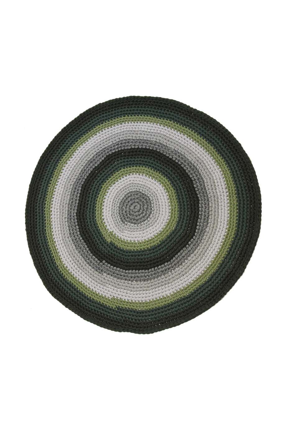 groovy olive green crochet cotton rug large