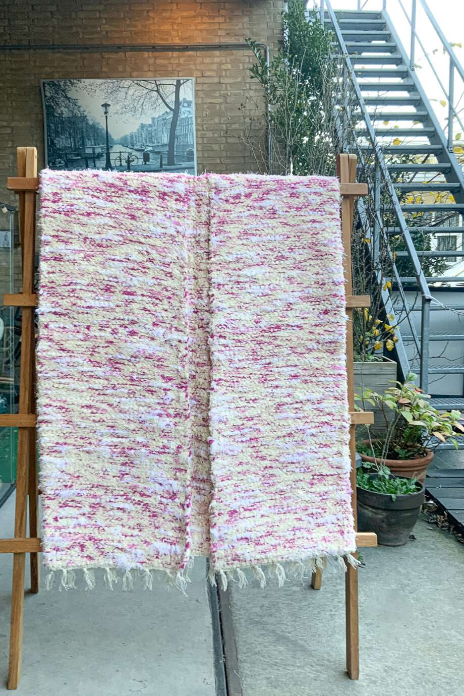 felpudo seashape pink woven cotton rug xxlarge
