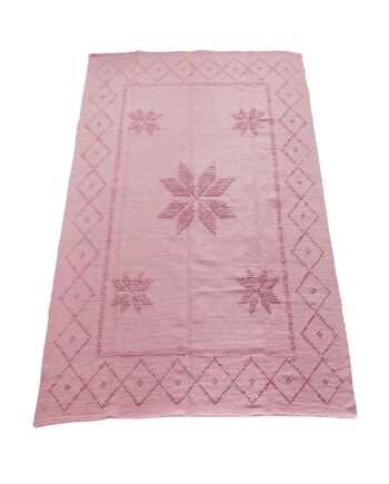 star pink woven cotton rug