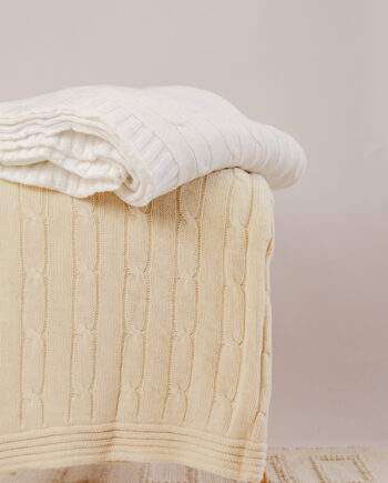 twist ecru knitted cotton throw xlarge