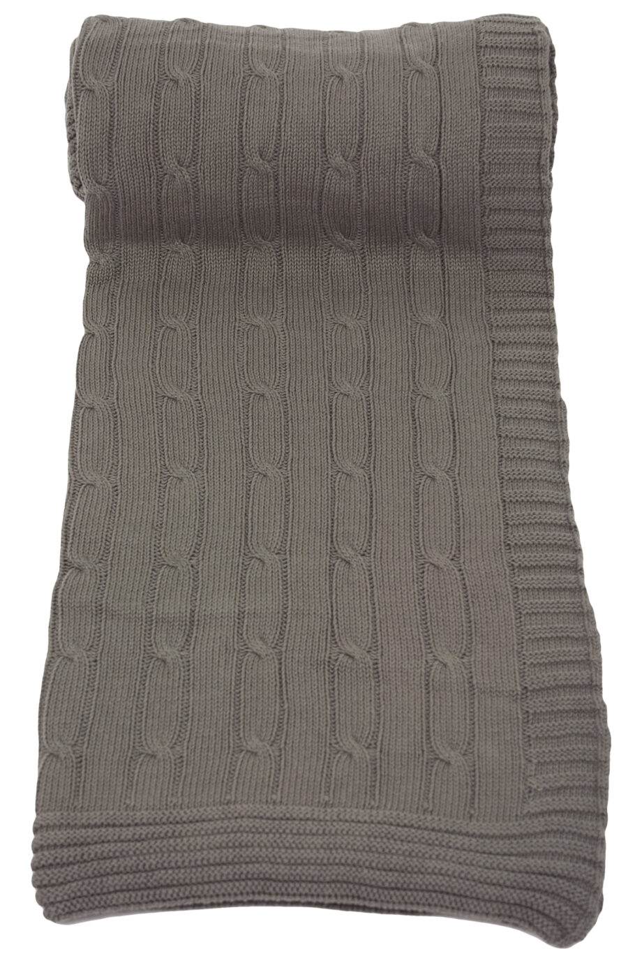 twist taupe grey knitted cotton throw xlarge